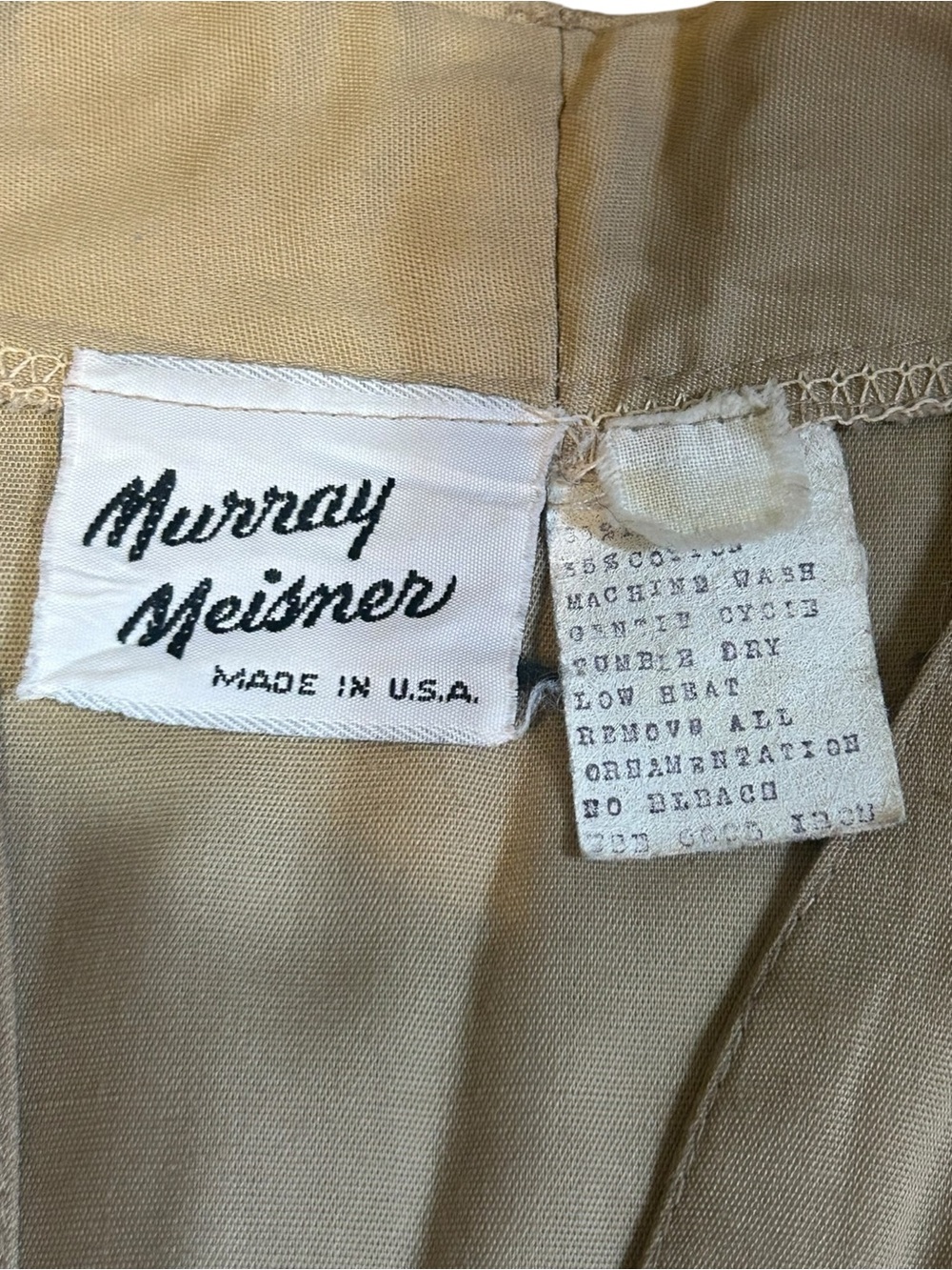 Vintage Murray Meisner Khaki Utility Midi Dress Made in USA Safari A-Line - Picture 9 of 14